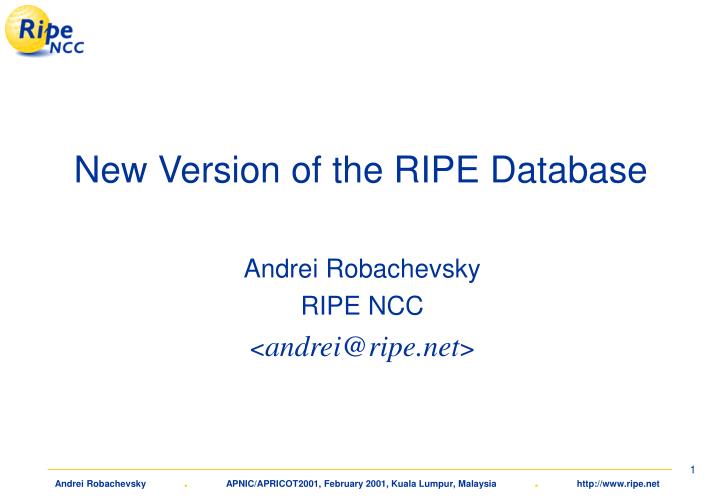 new version of the ripe database