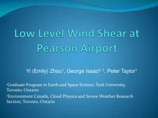 Low Level Wind Shear at Pearson Airport