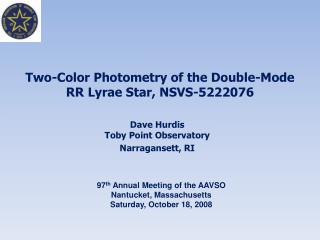 Two-Color Photometry of the Double-Mode RR Lyrae Star, NSVS-5222076