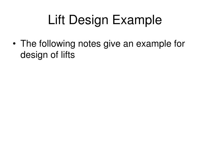 lift design example