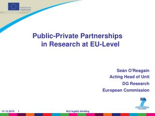 Public-Private Partnerships in Research at EU-Level