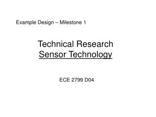 Technical Research Sensor Technology