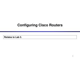 Configuring Cisco Routers