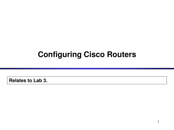 configuring cisco routers