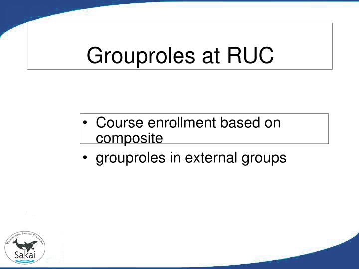 grouproles at ruc