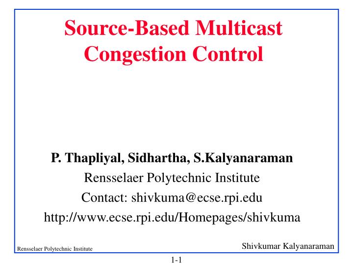 source based multicast congestion control