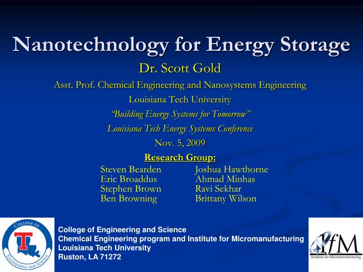 nanotechnology for energy storage