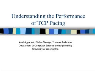 Understanding the Performance of TCP Pacing
