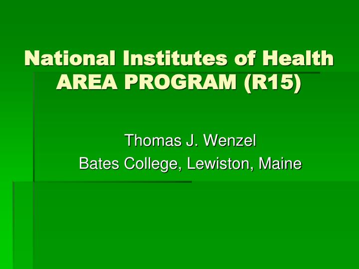 national institutes of health area program r15