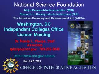 National Science Foundation Major Research Instrumentation (MRI)