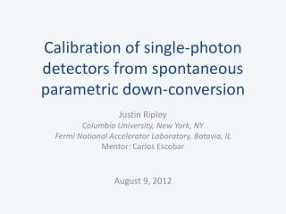Calibration of single-photon detectors from spontaneous parametric down-conversion