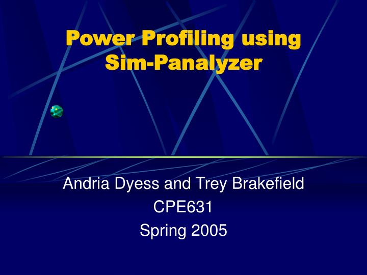 power profiling using sim panalyzer