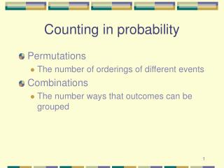 Counting in probability