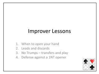 Improver Lessons