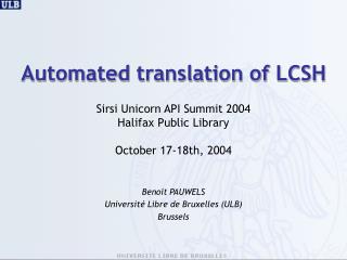 Automated translation of LCSH