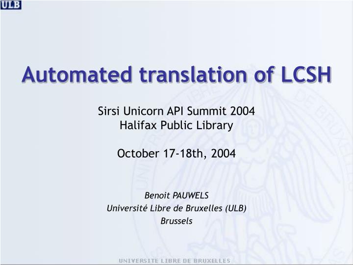 automated translation of lcsh