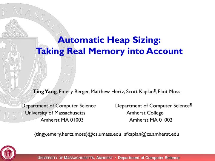 automatic heap sizing taking real memory into account