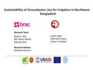 Sustainability of Groundwater Use for Irrigation in Northwest Bangladesh