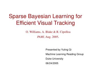 Sparse Bayesian Learning for Efficient Visual Tracking