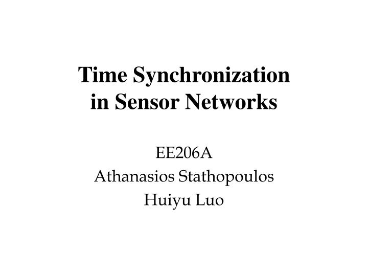 time synchronization in sensor networks