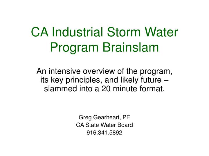 ca industrial storm water program brainslam