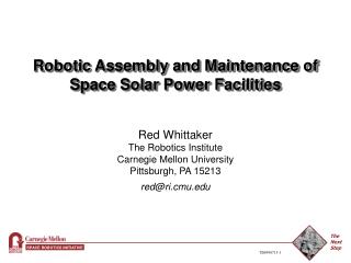 Robotic Assembly and Maintenance of Space Solar Power Facilities