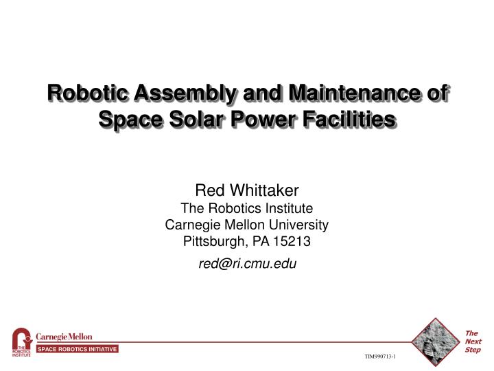 robotic assembly and maintenance of space solar power facilities