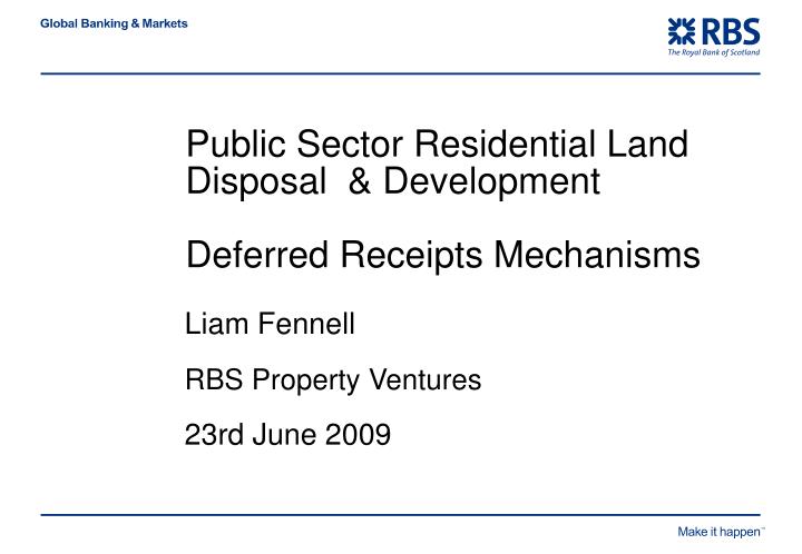 public sector residential land disposal development deferred receipts mechanisms
