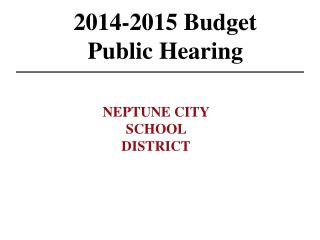 2014-2015 Budget Public Hearing