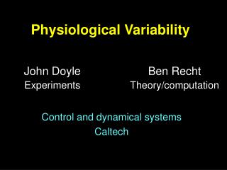 Physiological Variability