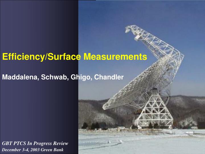 efficiency surface measurements