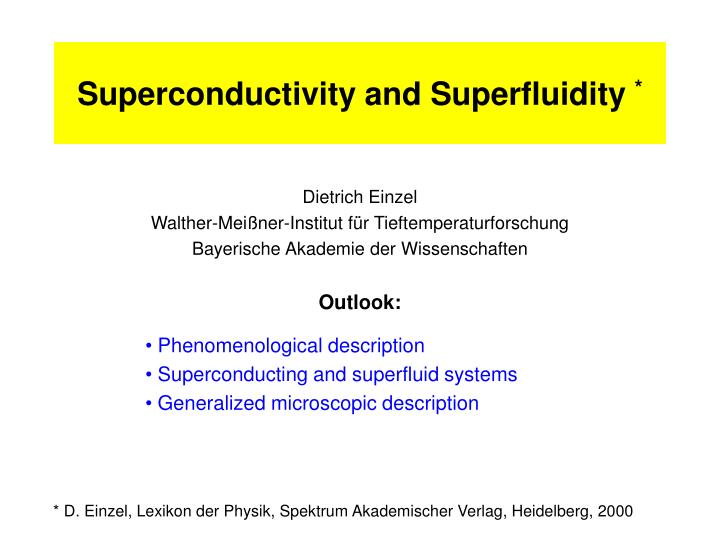 superconductivity and superfluidity