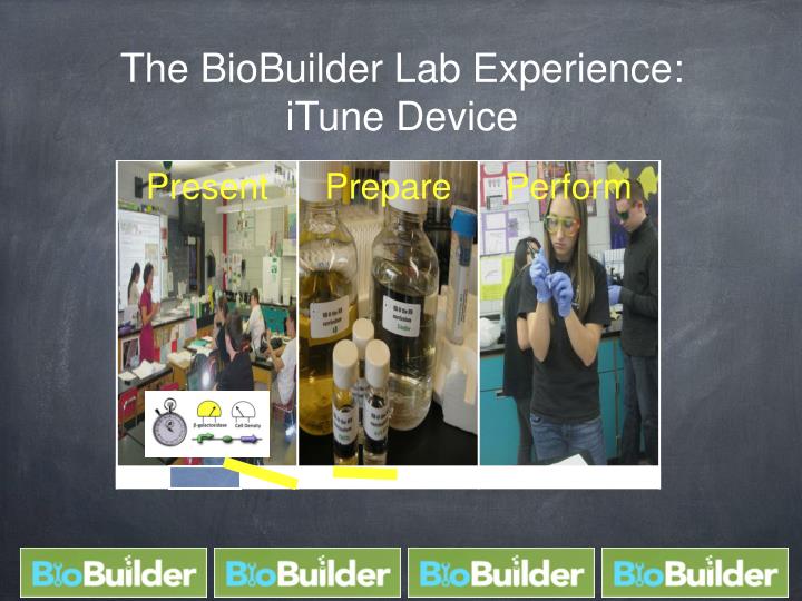 the biobuilder lab experience itune device