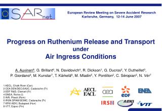 Progress on Ruthenium Release and Transport under Air Ingress Conditions