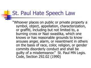St. Paul Hate Speech Law