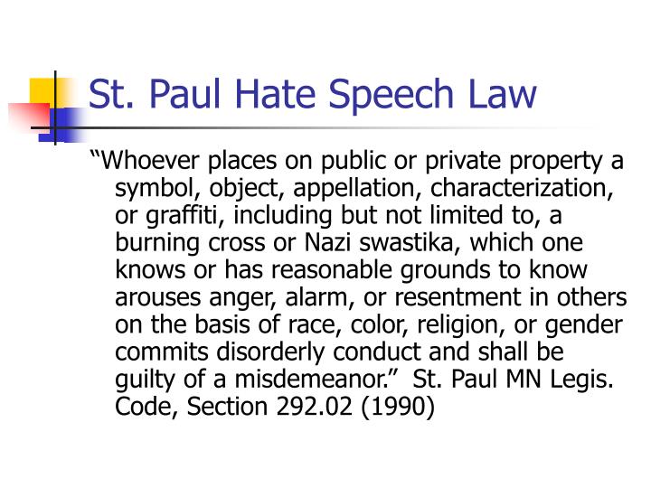 st paul hate speech law