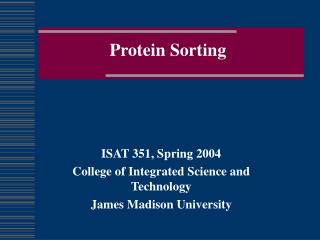 Protein Sorting