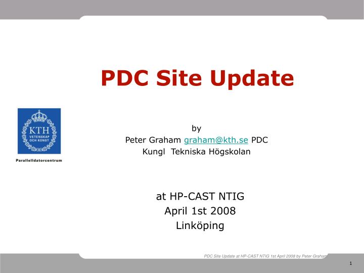 pdc site update