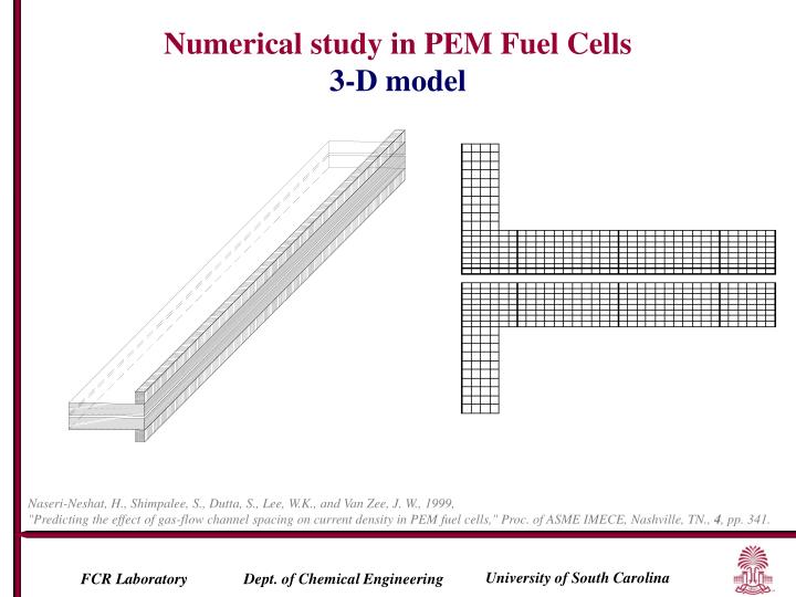 numerical study in pem fuel cells 3 d model