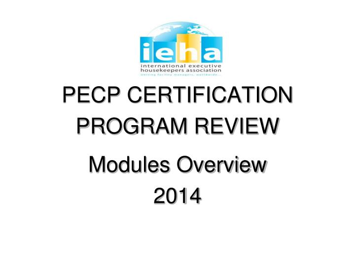 pecp certification program review modules overview 2014