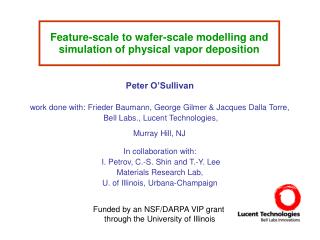 Feature-scale to wafer-scale modelling and simulation of physical vapor deposition