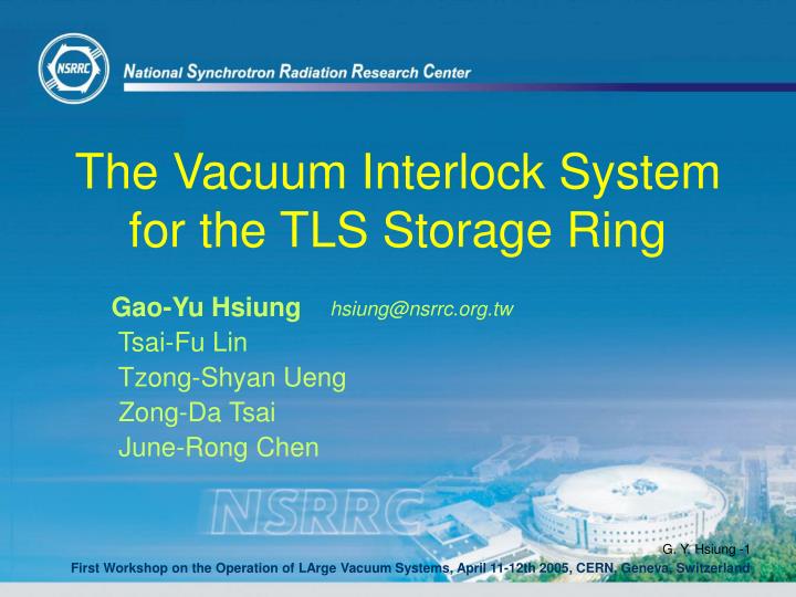 the vacuum interlock system for the tls storage ring