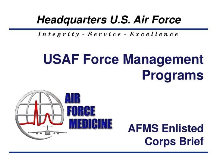 usaf force management programs afms enlisted corps brief