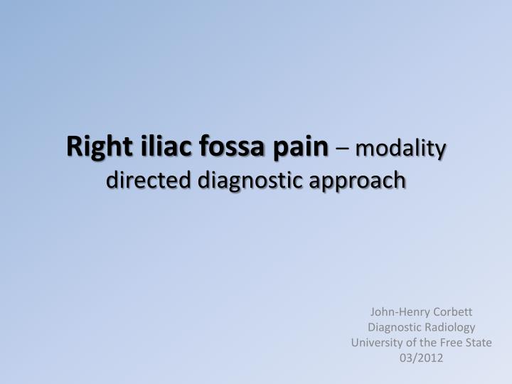 right iliac fossa pain modality directed diagnostic approach
