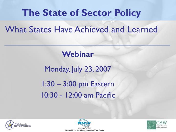 the state of sector policy what states have achieved and learned