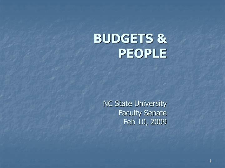 budgets people nc state university faculty senate feb 10 2009