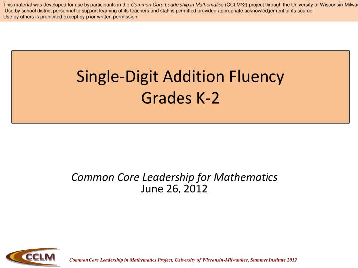 single digit addition fluency grades k 2