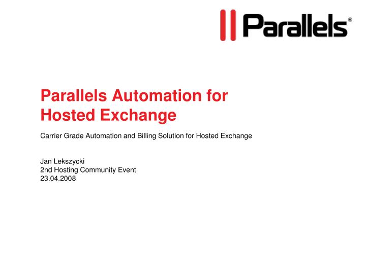 parallels automation for hosted exchange
