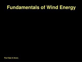 Fundamentals of Wind Energy