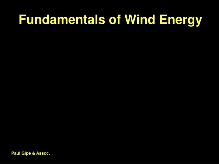 fundamentals of wind energy